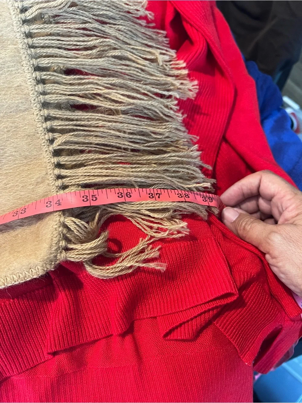 Alpaca Camargo Tan Fringe Scarf